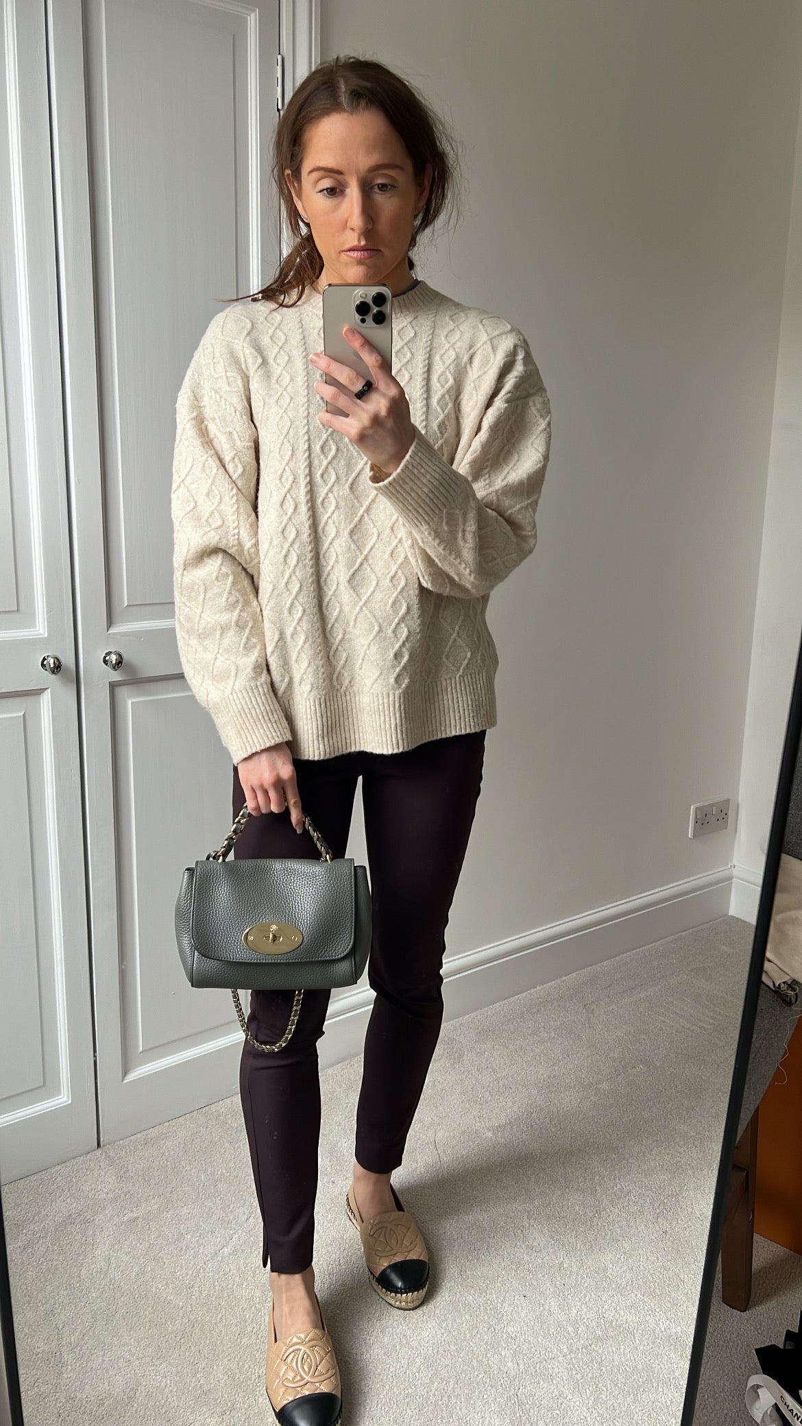 Mulberry Solid Grey Regular Top Handle Lily (RRP £1095)