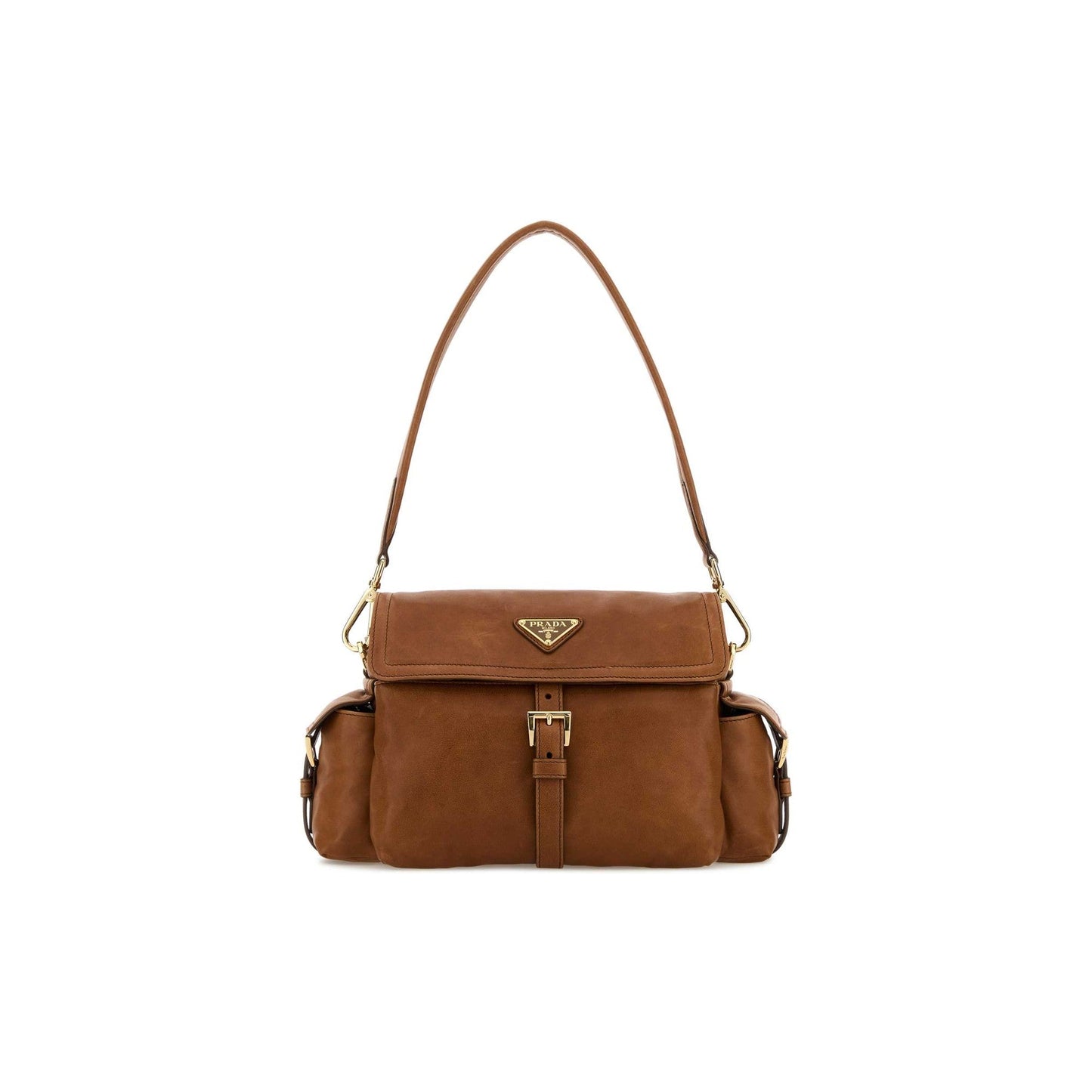 Explore medium nappa leather shoulder bag with flap