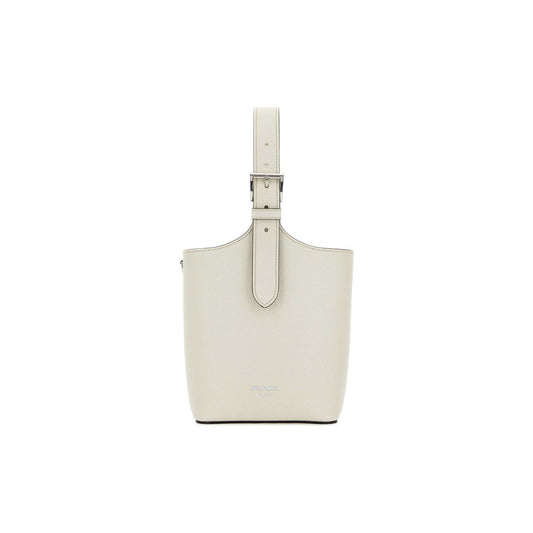 Panier Medium Leather Bag White