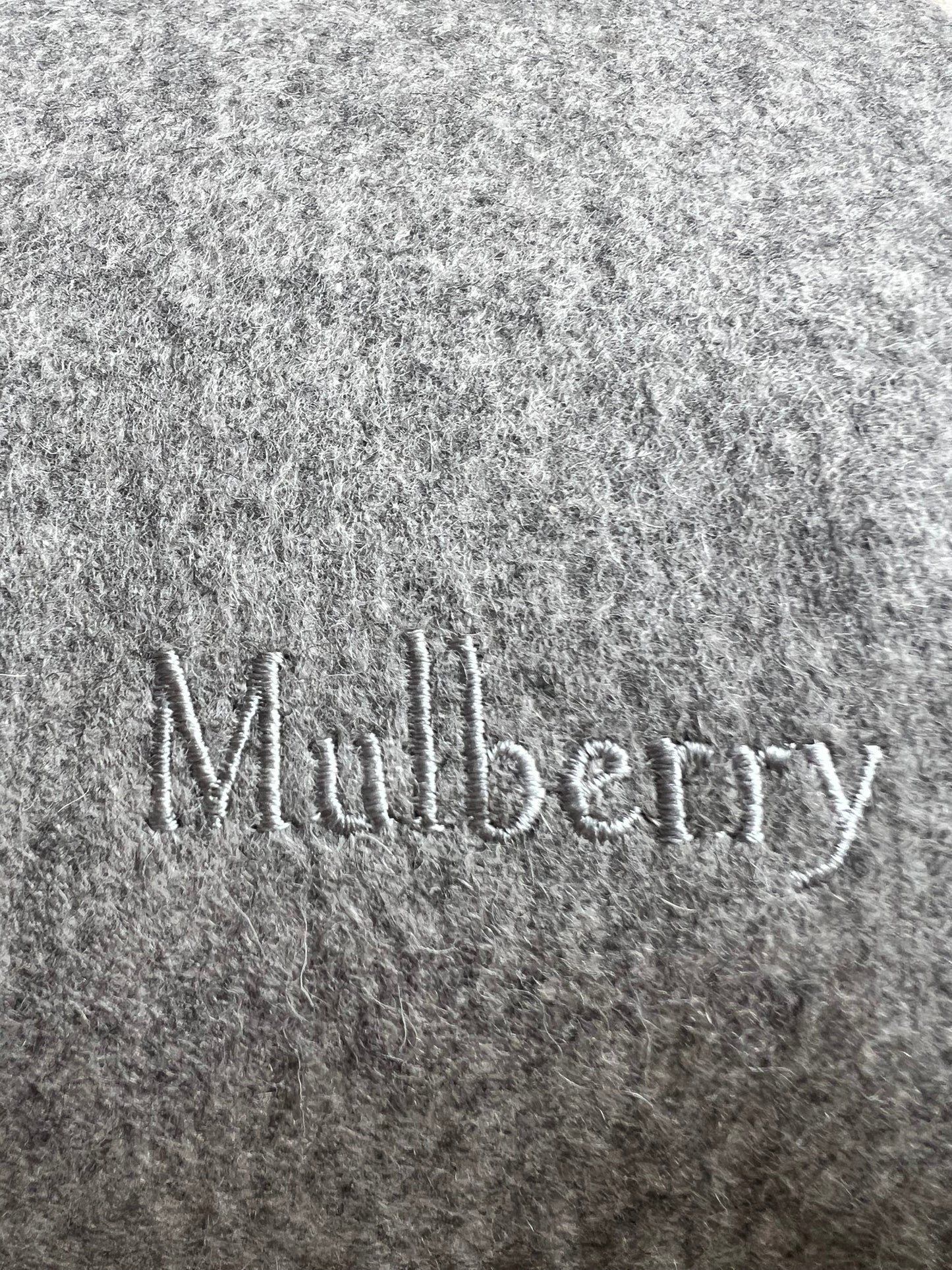 Mulberry Solid Grey Merino Wool Scarf (RRP £135)