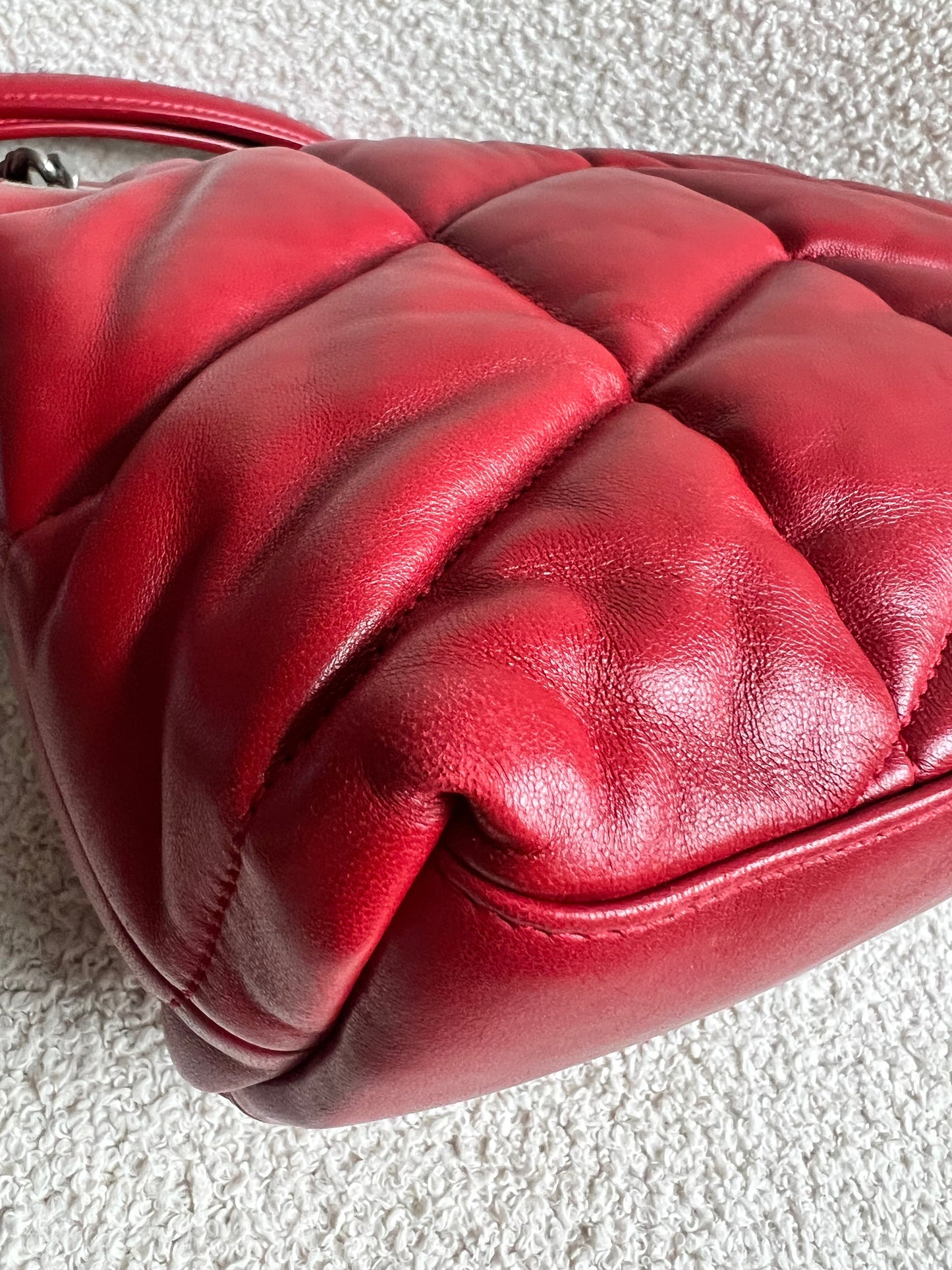 Yves Saint Laurent (YSL) Small Puffer in Red Quilted Lambskin (RRP £2,415)