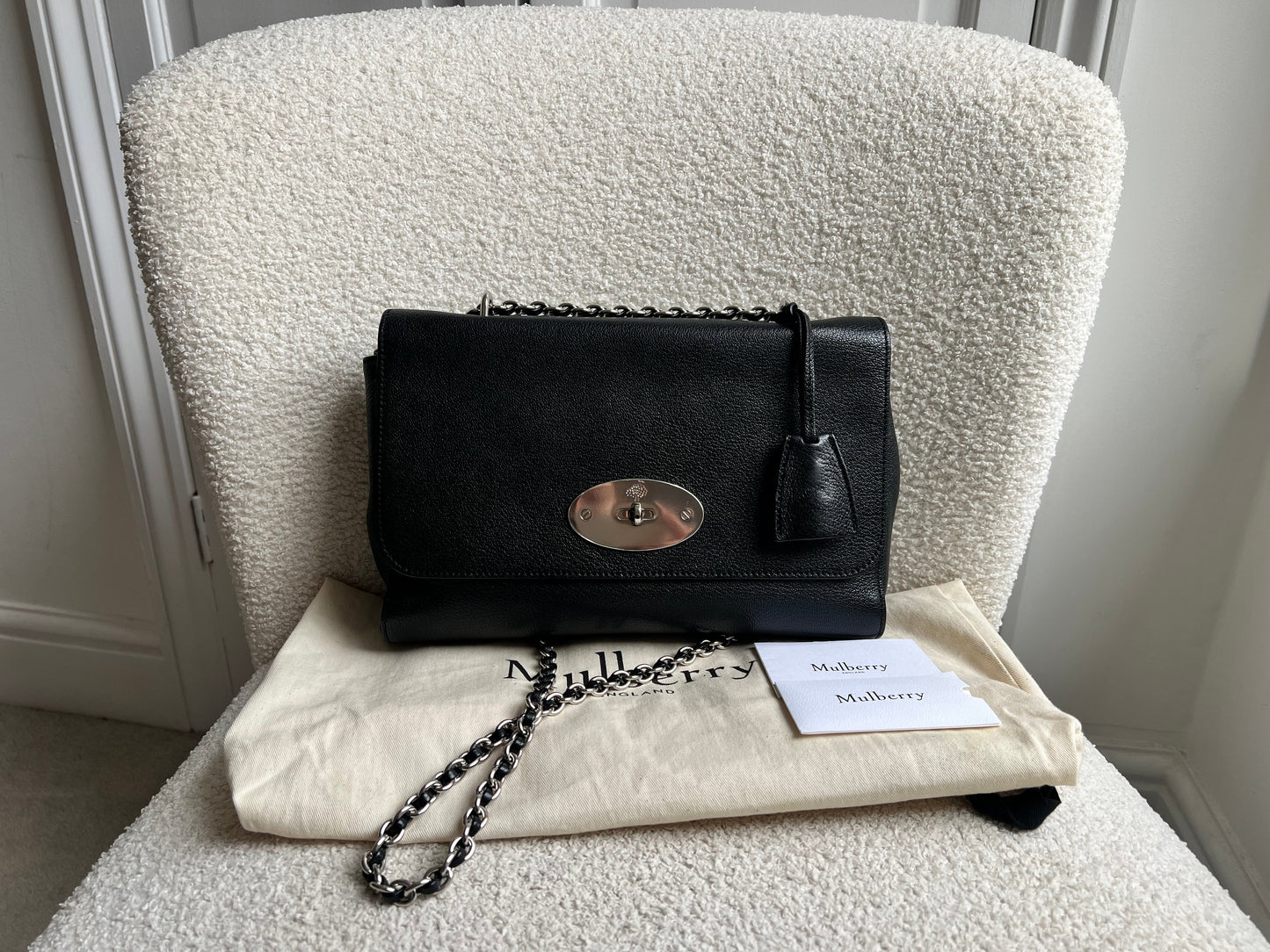 Mulberry Black Medium Lily with Silver Hardware (RRP £1095)