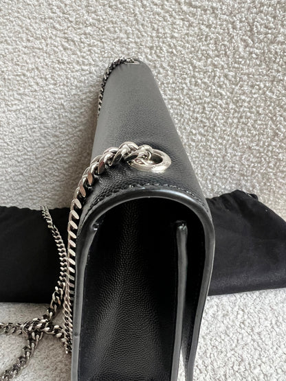Yves Saint Laurent (YSL) Black Medium Kate with Silver Hardware (RRP £1730)