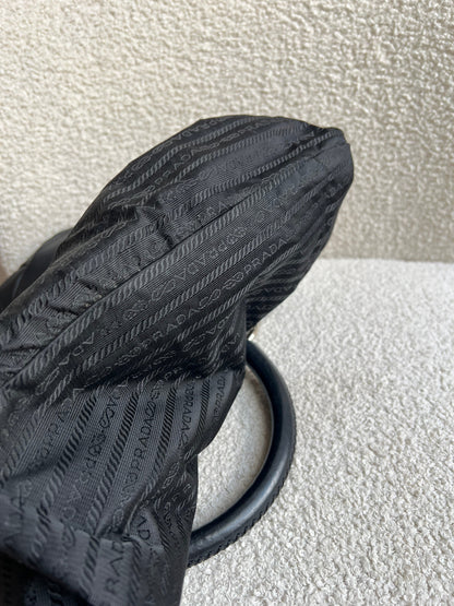 Prada Belted Zip Shoulder Bag Vitello Daino