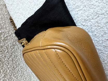 Yves Saint Laurent (YSL) Toffee Beige Mini Lou Camera Bag (RRP £1285)
