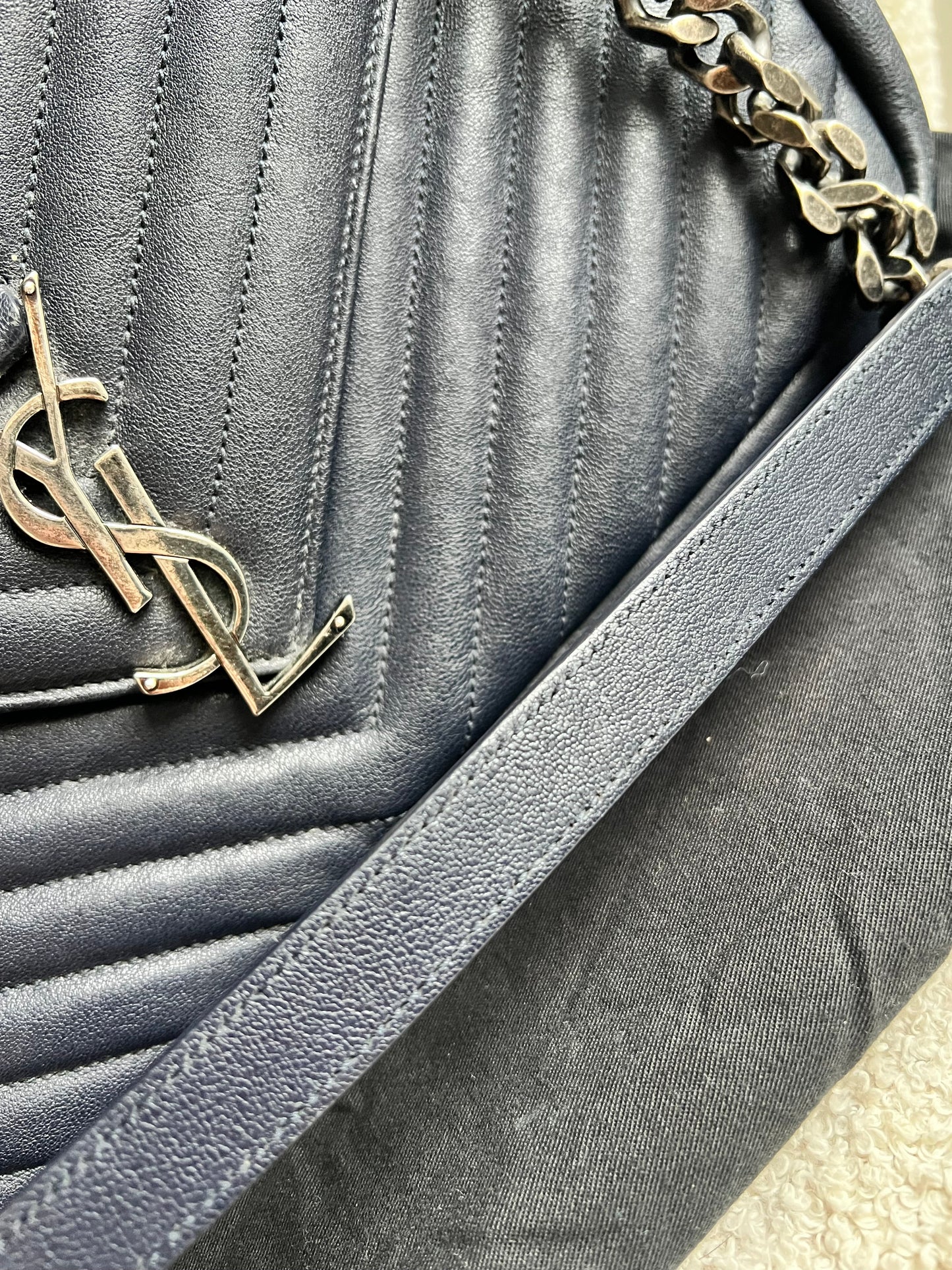 Yves Saint Laurent (YSL) Navy Large College (RRP £2,280)
