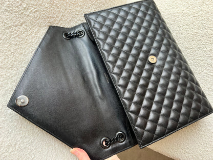 Yves Saint Laurent (YSL) Large Black on Black Envelope Bag (RRP £2,400)