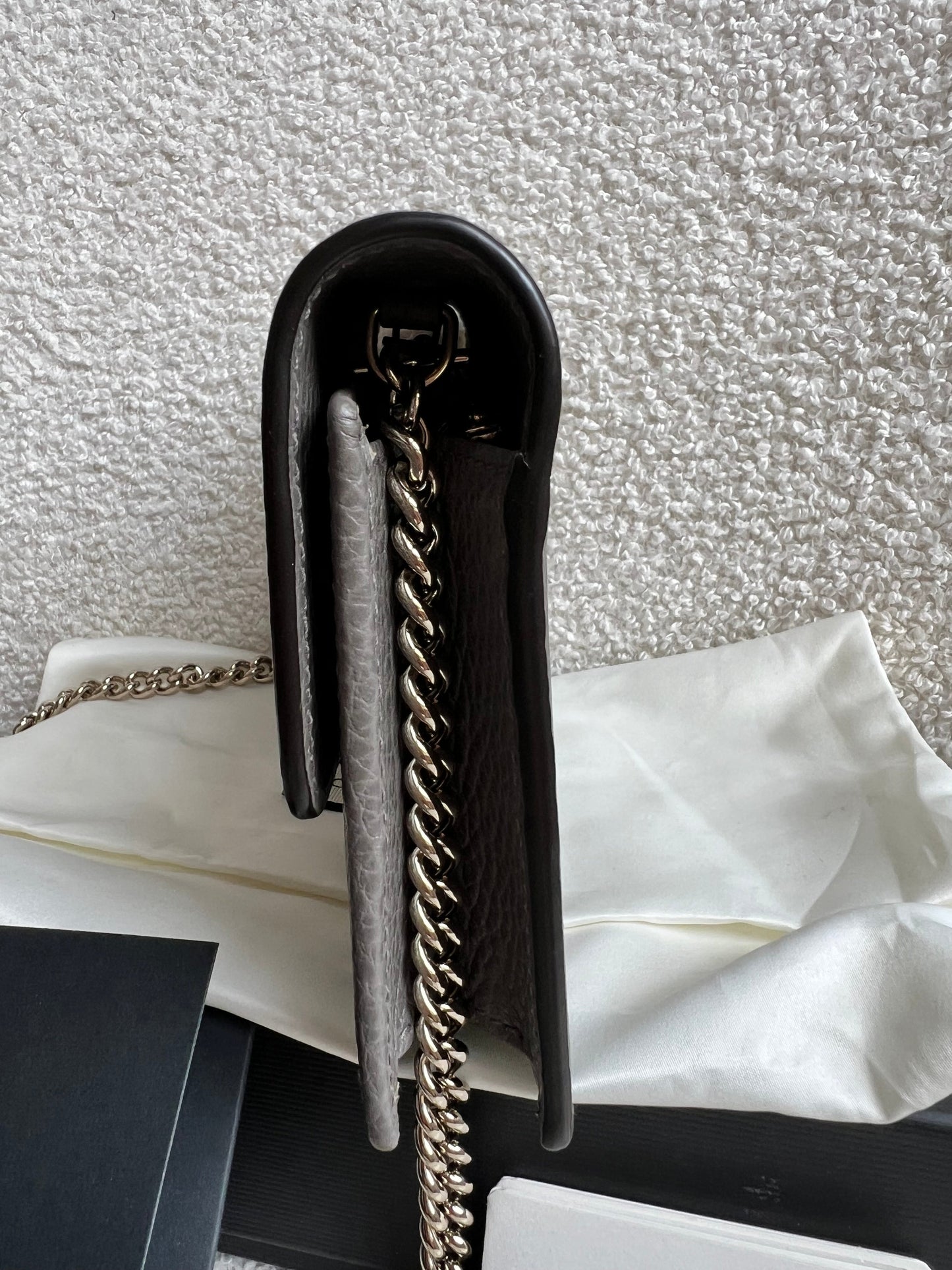 Gucci Dollar Grey Interlocking Chain Wallet