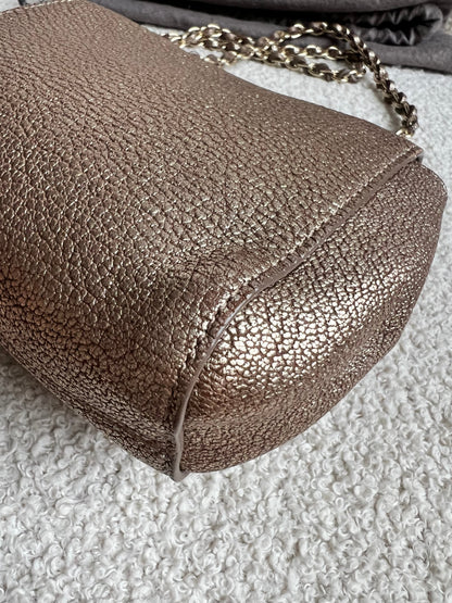 Mulberry Metallic Mushroom Mini Lily with gold Hardware