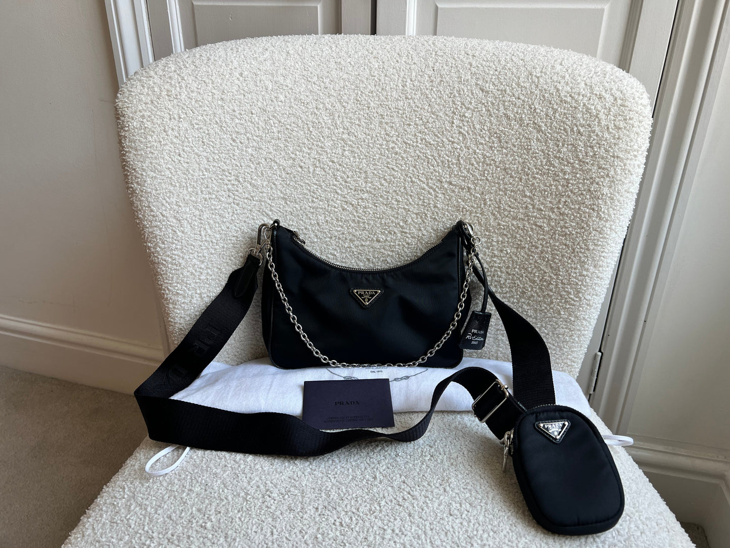 Prada Re-edition Black Nylon Shoulder Bag (RRP £1,500)