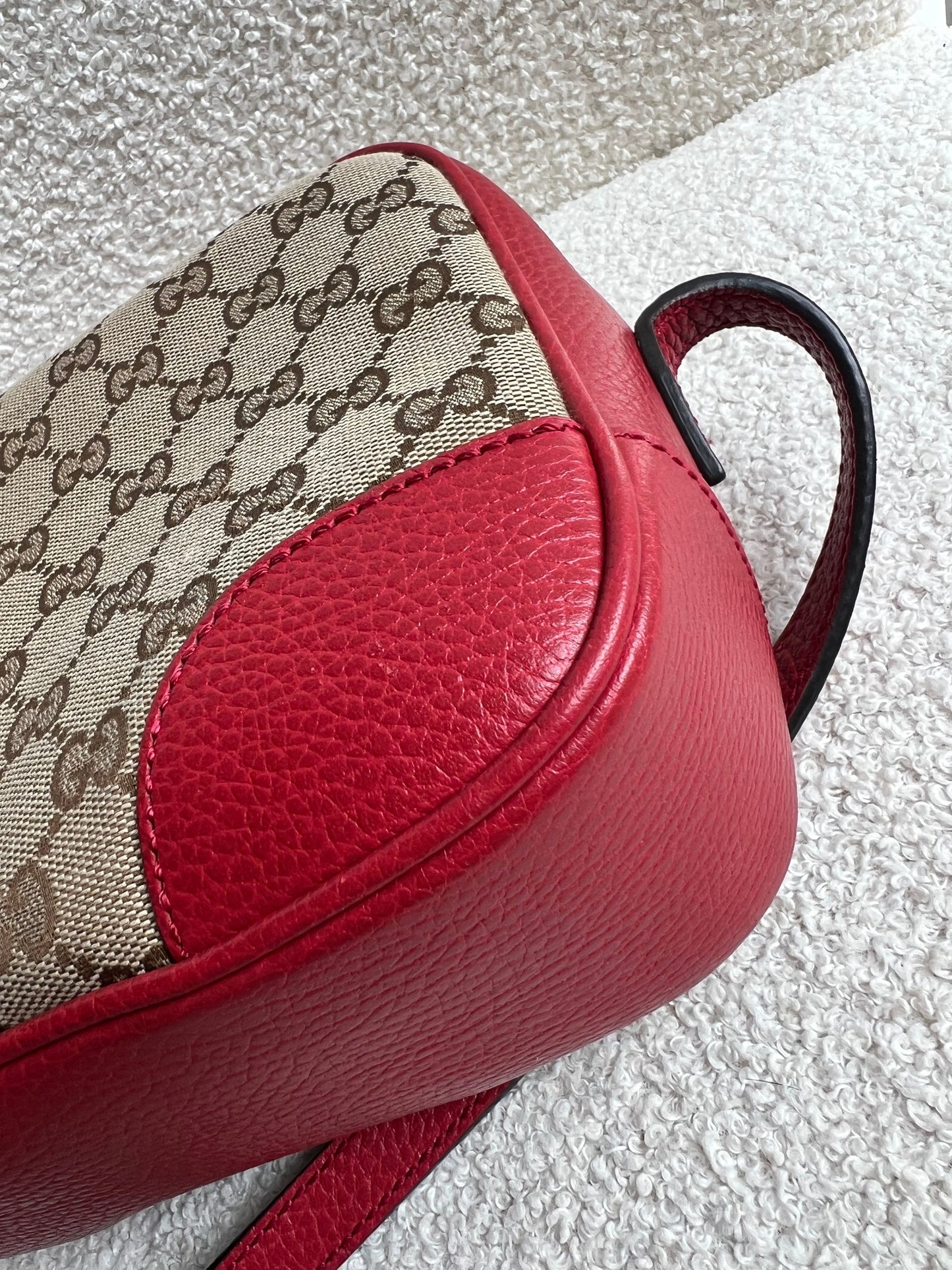 Gucci Bree GG Canvas Red Small Messenger Bag