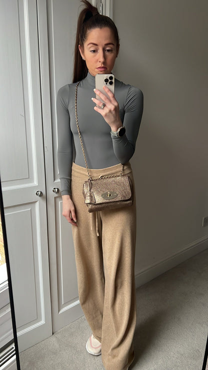 Mulberry Metallic Mushroom Regular Lily with Gold Hardware (RRP £995)