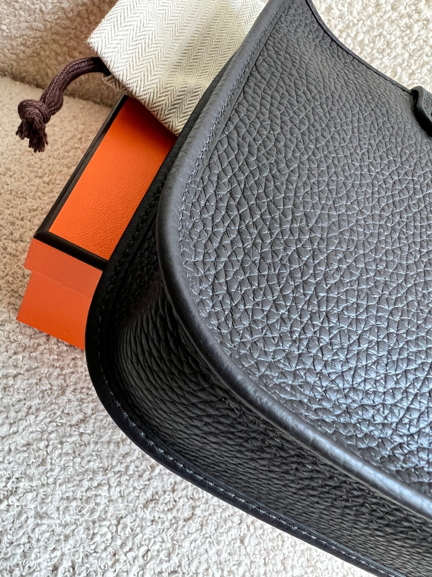 Hermes Evelyne TPM in Caban Clemence Leather with Palladium Hardware