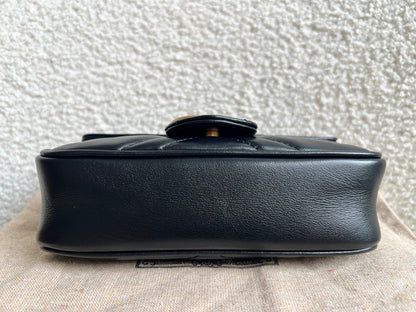 Gucci GG Black Marmont Super Mini Shoulder Bag (RRP £985)