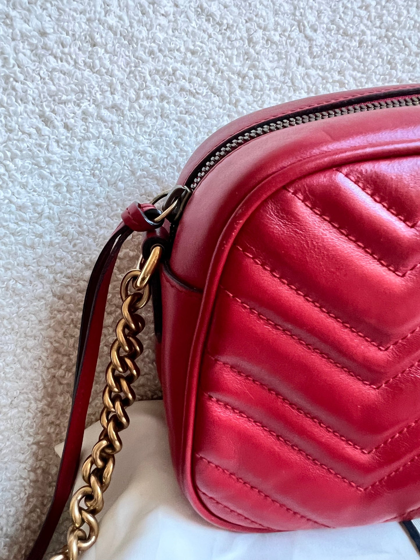 Gucci GG Red Marmont Small Shoulder Bag (RRP £1,440)