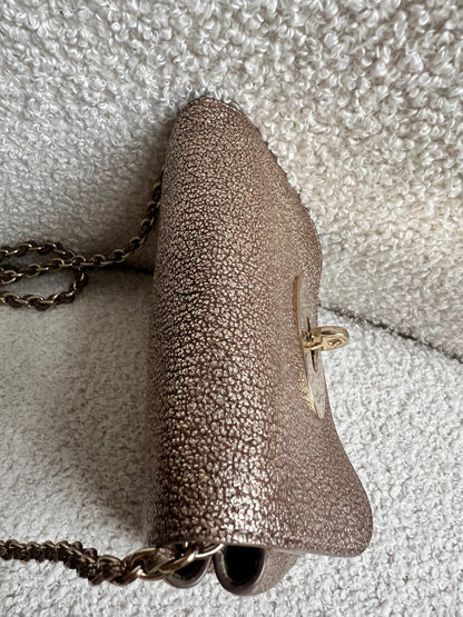 Mulberry Metallic Mushroom Mini Lily with gold Hardware