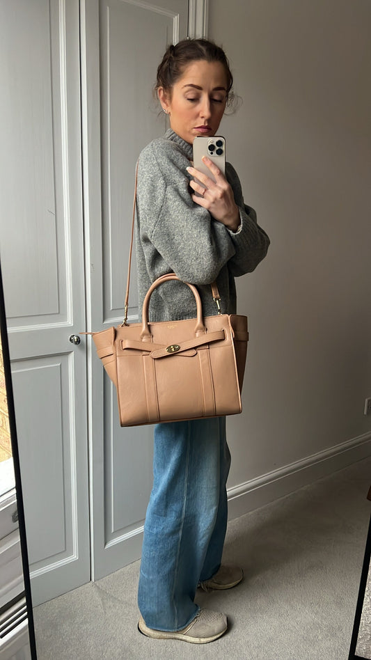 Mulberry Light Salmon Small Zipped Bayswater (RRP £1,245)