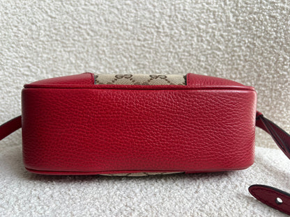 Gucci Bree GG Canvas Red Small Messenger Bag