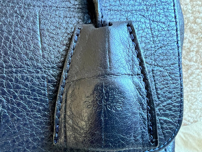 Mulberry Midnight Croc Medium Lily with Gold Hardware