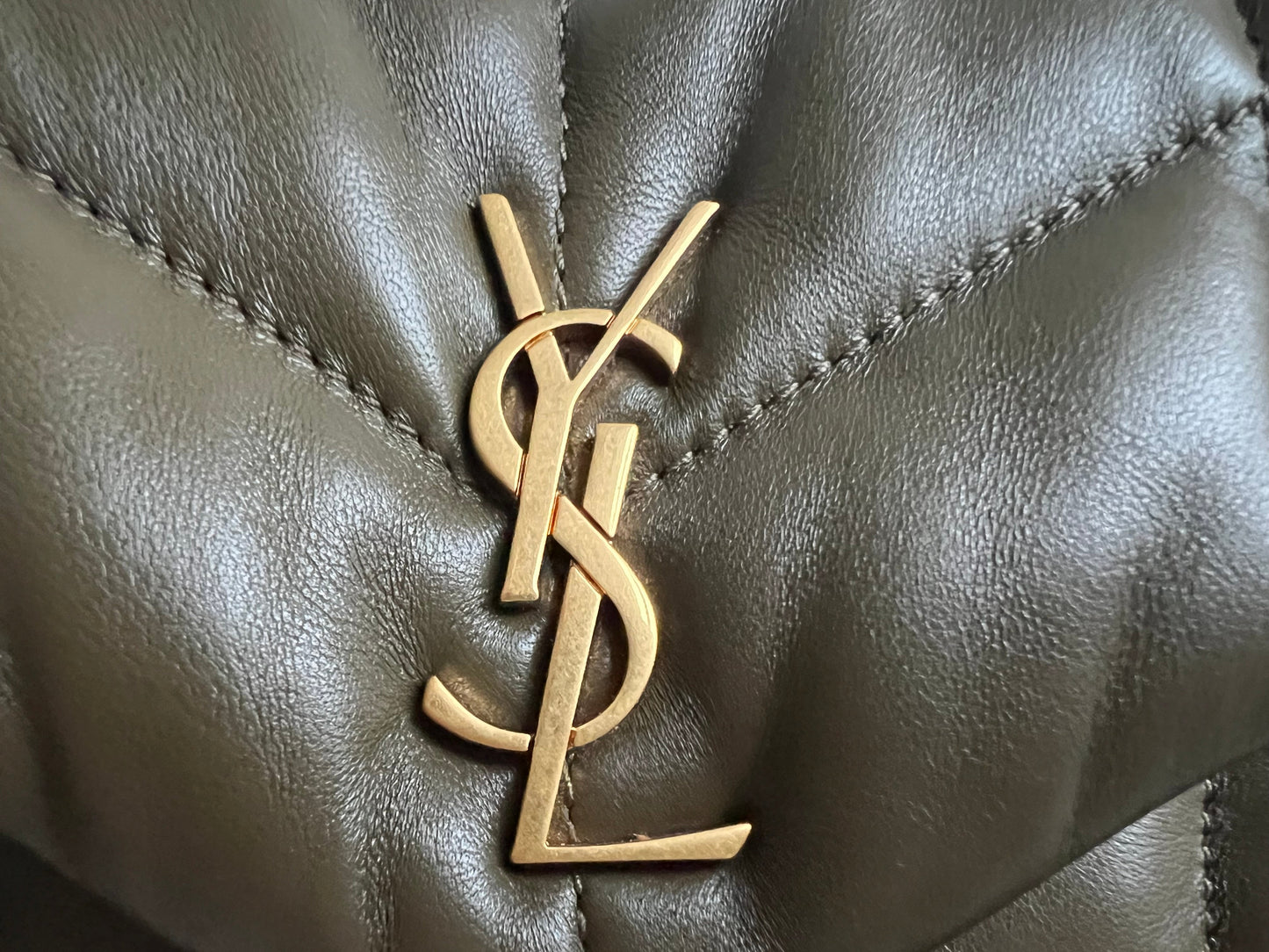 Yves Saint Laurent (YSL) Mini Puffer in Light Musk Quilted Lambskin (RRP £1720)