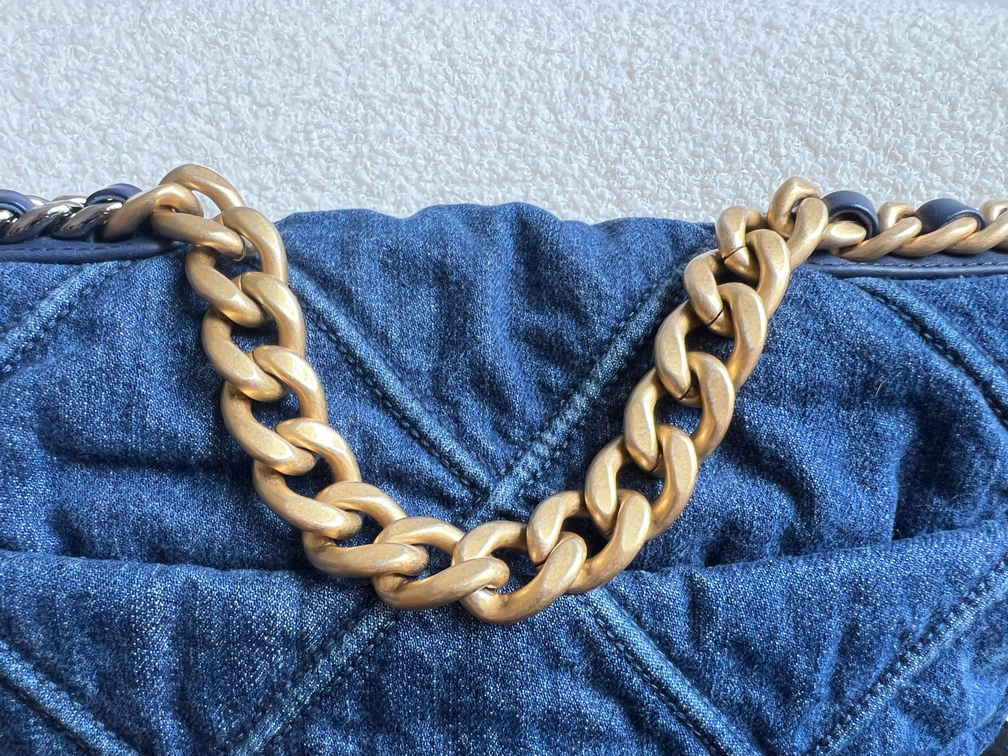 Chanel Small 19 in Blue Denim