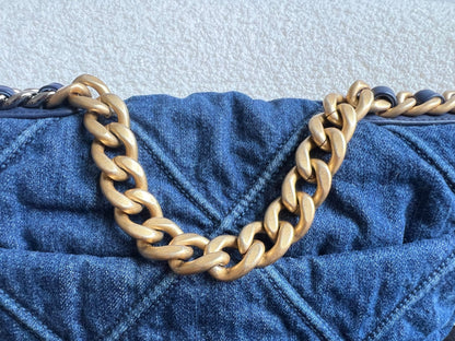 Chanel Small 19 in Blue Denim