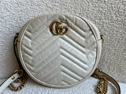 Gucci GG Round White Marmont Small Shoulder Bag (RRP £1,090)