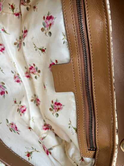 Gucci GG Beige Raffia Marmont Small Shoulder Bag (RRP £1,570)