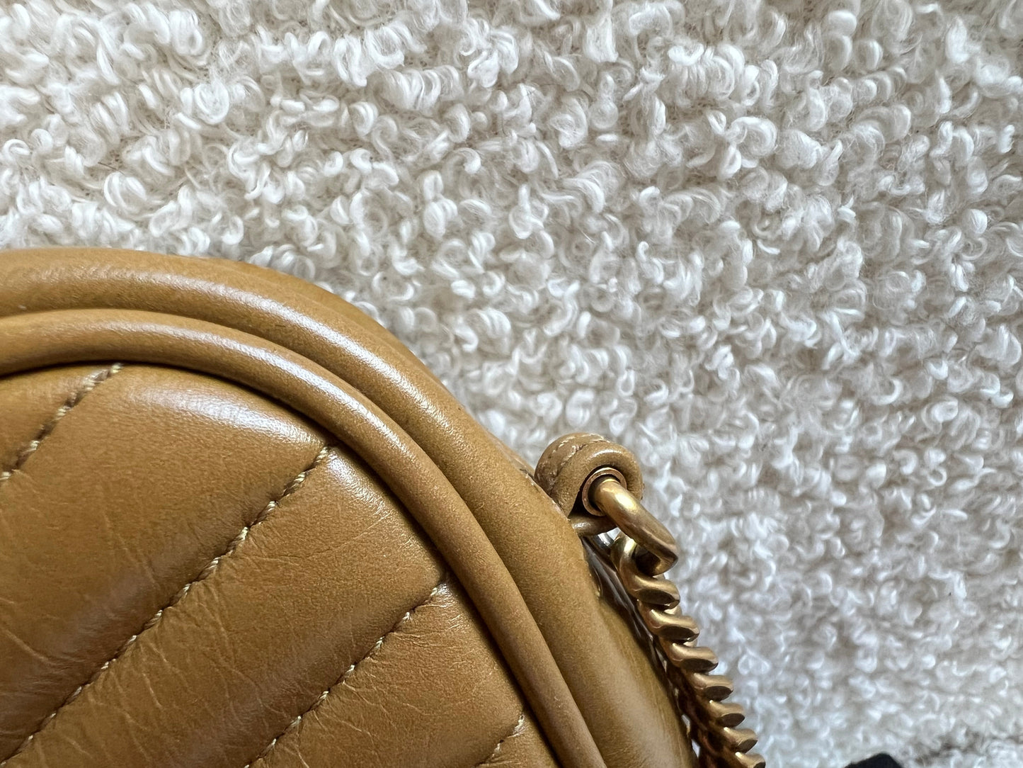 Yves Saint Laurent (YSL) Toffee Beige Mini Lou Camera Bag (RRP £1285)
