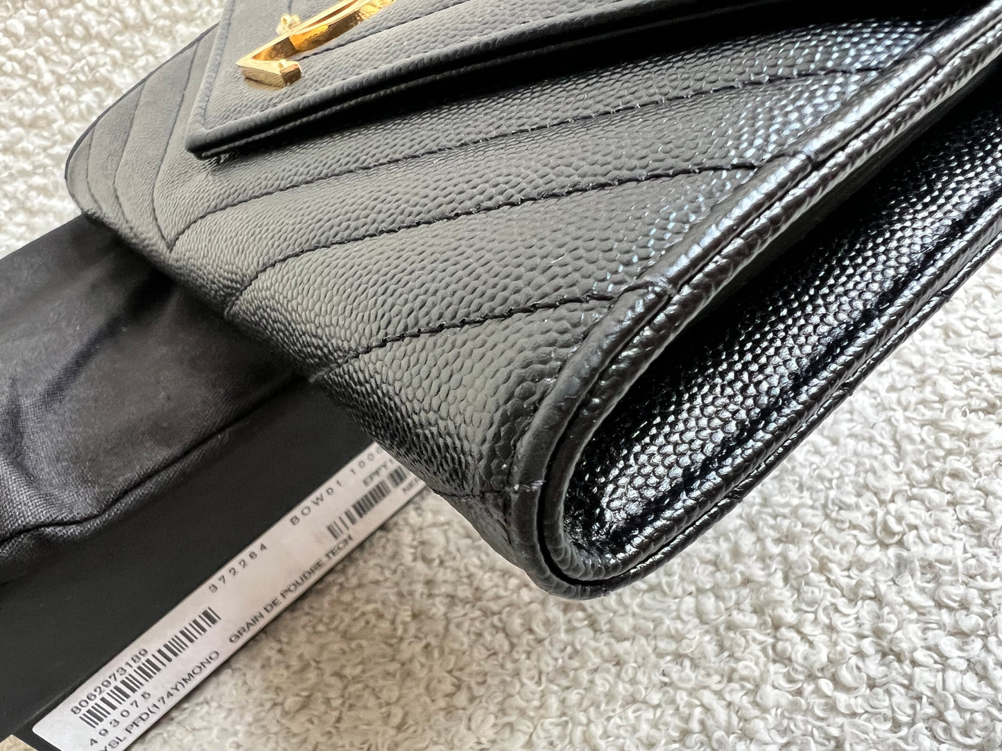Yves Saint Laurent Black Large Cassandre Flap Wallet (RRP £665)