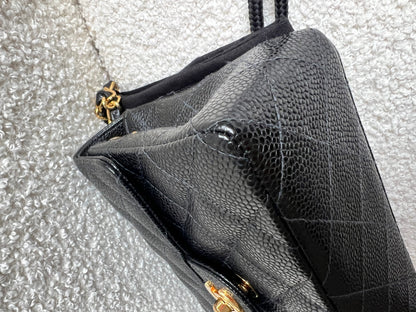 Chanel Square Mini Classic Flap in Black Caviar with gold hardware