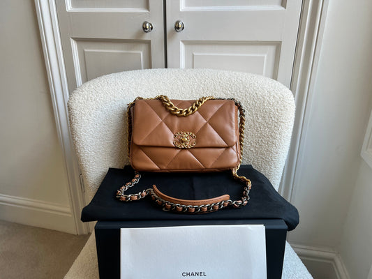 Chanel Small 19 in Caramel Lambskin (RRP £5,590)