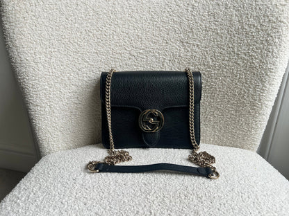 Gucci Interlocking GG Black Small Shoulder Bag