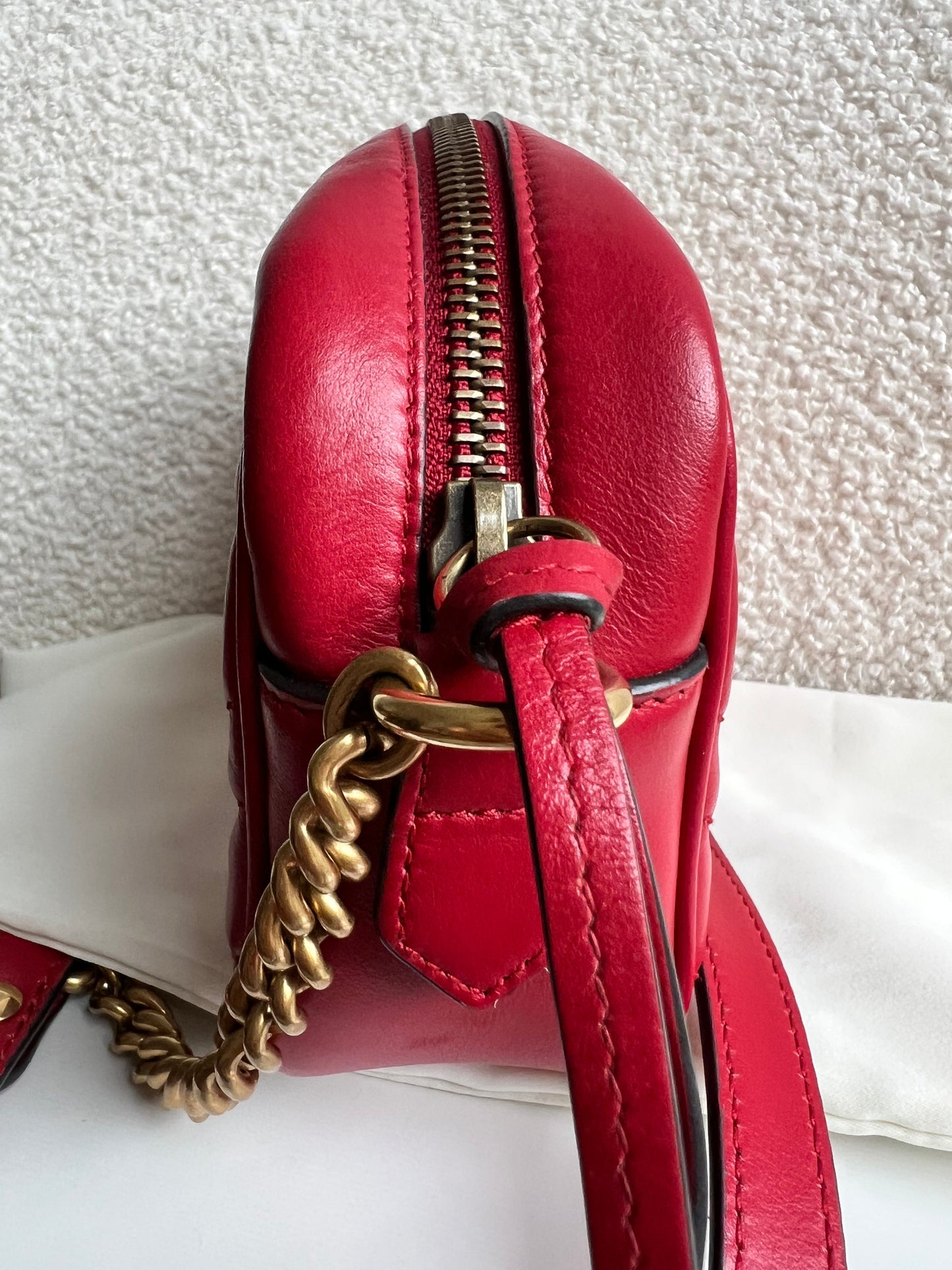 Gucci GG Hibiscus Red Marmont Mini Shoulder Bag (RRP £1360)