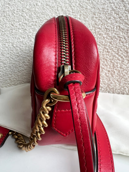 Gucci GG Hibiscus Red Marmont Mini Shoulder Bag (RRP £1360)