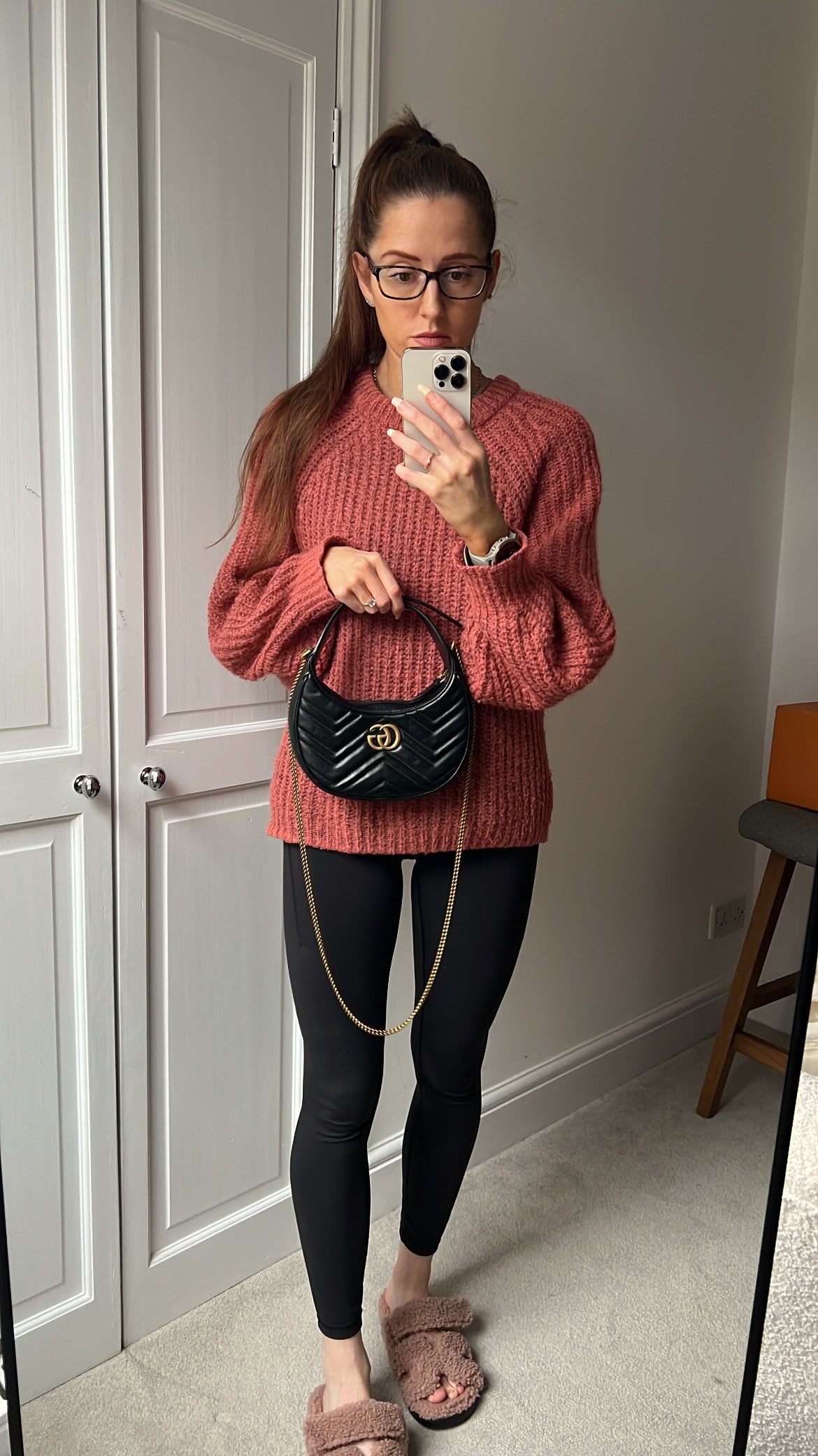Gucci GG Black Mini Half Moon Marmont Shoulder Bag (RRP £1160)