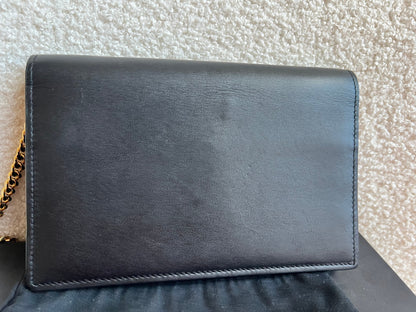 Yves Saint Laurent (YSL) Black Kate Tassel Chain Wallet Gold Hardware (RRP £1,440)
