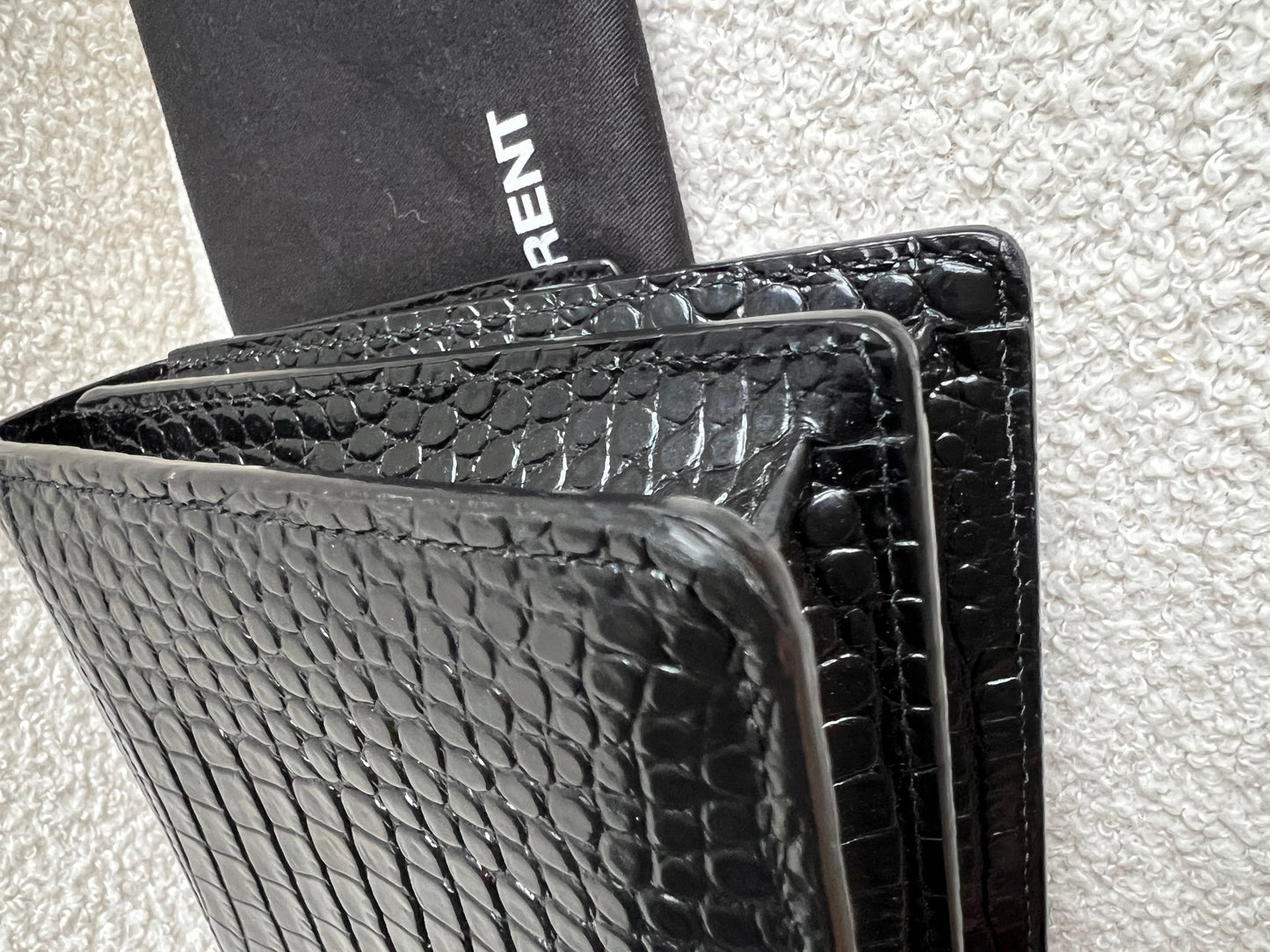Yves Saint Laurent (YSL) Black Croc Medium Sunset with Silver Hardware (RRP £2,200)