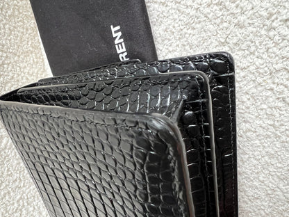 Yves Saint Laurent (YSL) Black Croc Medium Sunset with Silver Hardware (RRP £2,200)