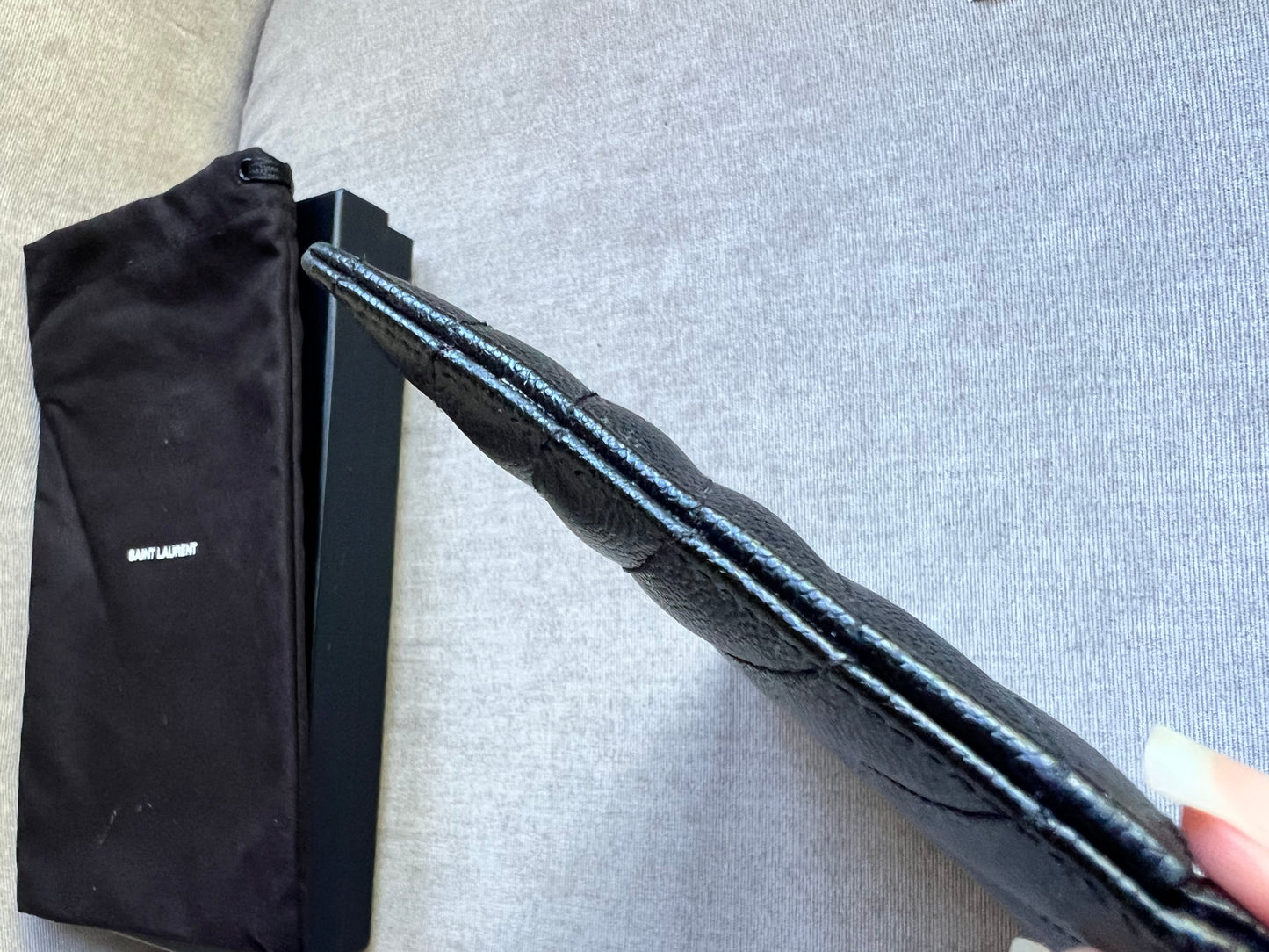 Yves Saint Laurent (YSL) Black Cassandra Zip Pouch (RRP £365)