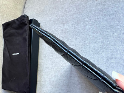 Yves Saint Laurent (YSL) Black Cassandra Zip Pouch (RRP £365)