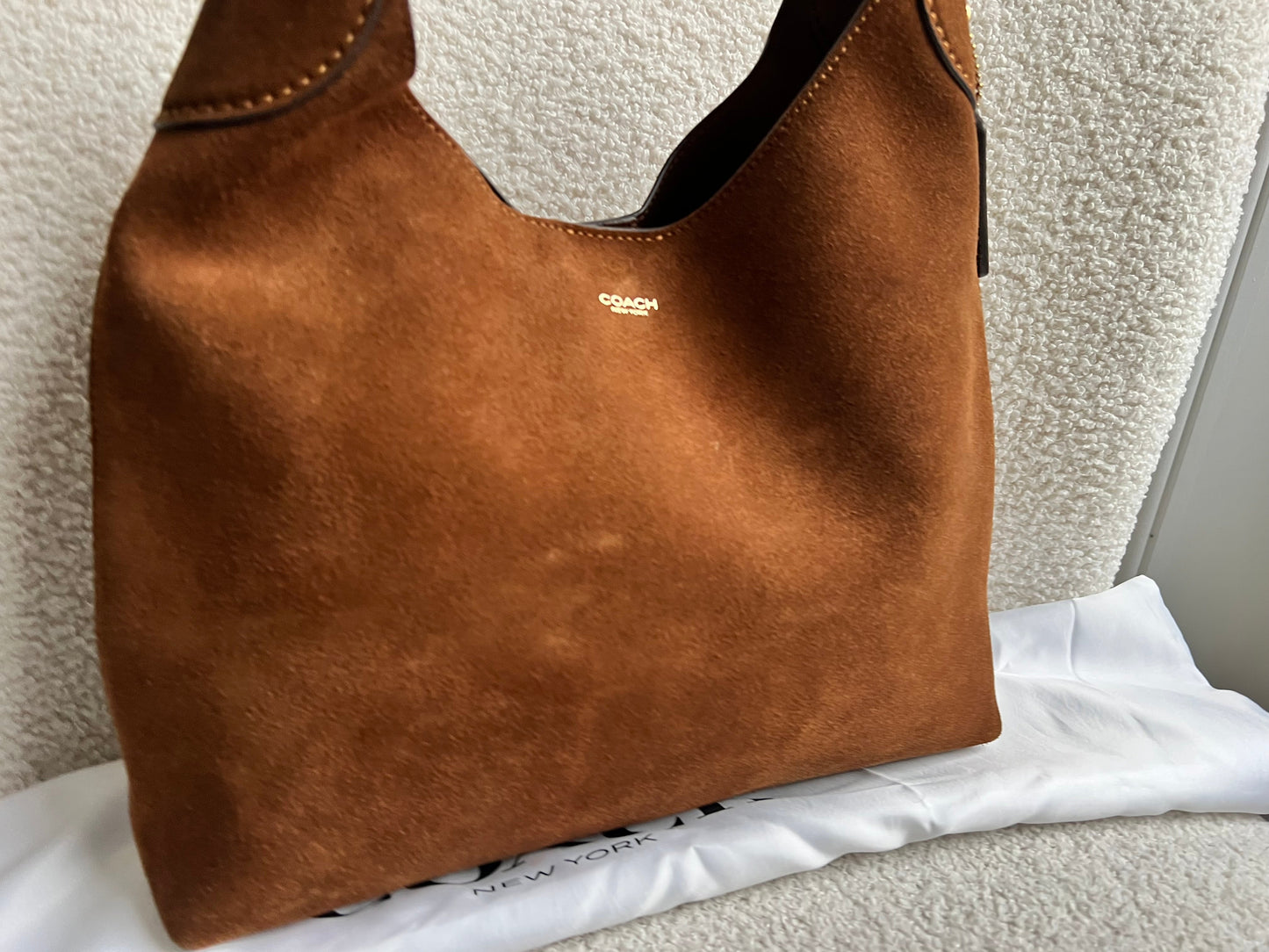 Coach Brown Suede Brooklyn 28 Shoulder Bag (RRP £350)