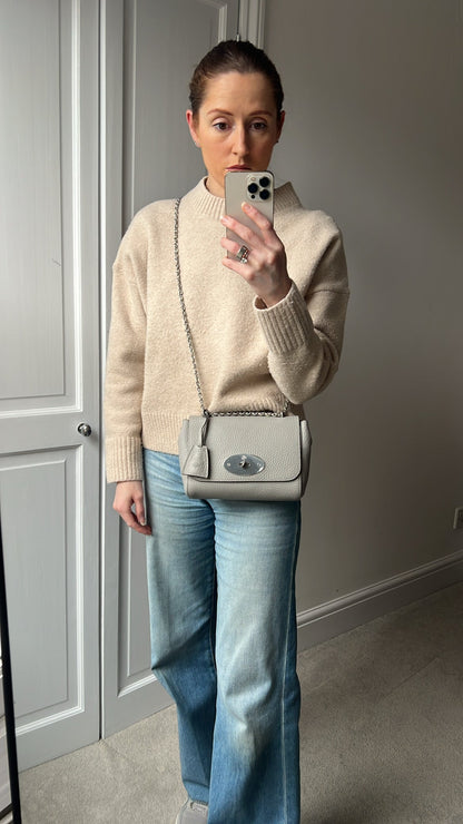 Mulberry Pale Grey Regular Lily Heavy Grain (RRP £1095)