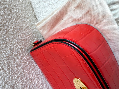 Mulberry Red Croc Small Darley Satchel  (RRP £599)
