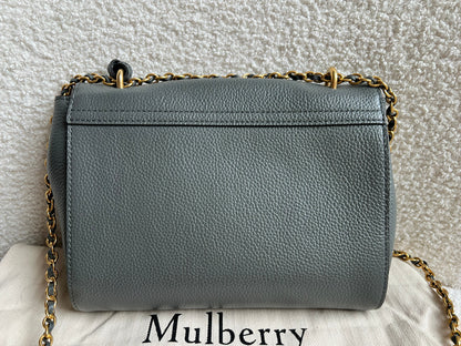 Mulberry Charcoal Grey Regular Lily with Gold Hardware (RRP £995)