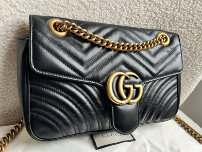 Gucci GG Black Marmont Small Shoulder Bag (RRP £2070)