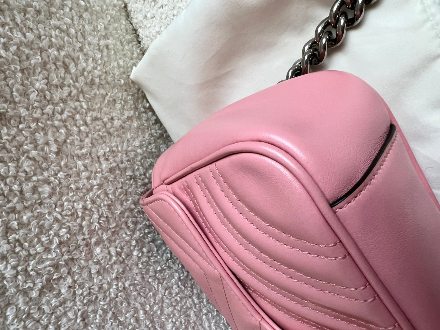 Gucci GG Pale Pink Marmont Mini Shoulder Bag (RRP £1,890)