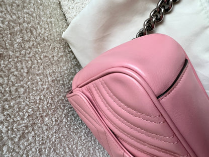 Gucci GG Pale Pink Marmont Mini Shoulder Bag (RRP £1,890)