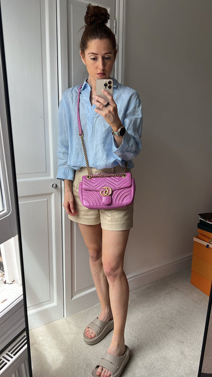 Gucci GG Hot Pink Marmont Small Shoulder Bag (RRP £2070)