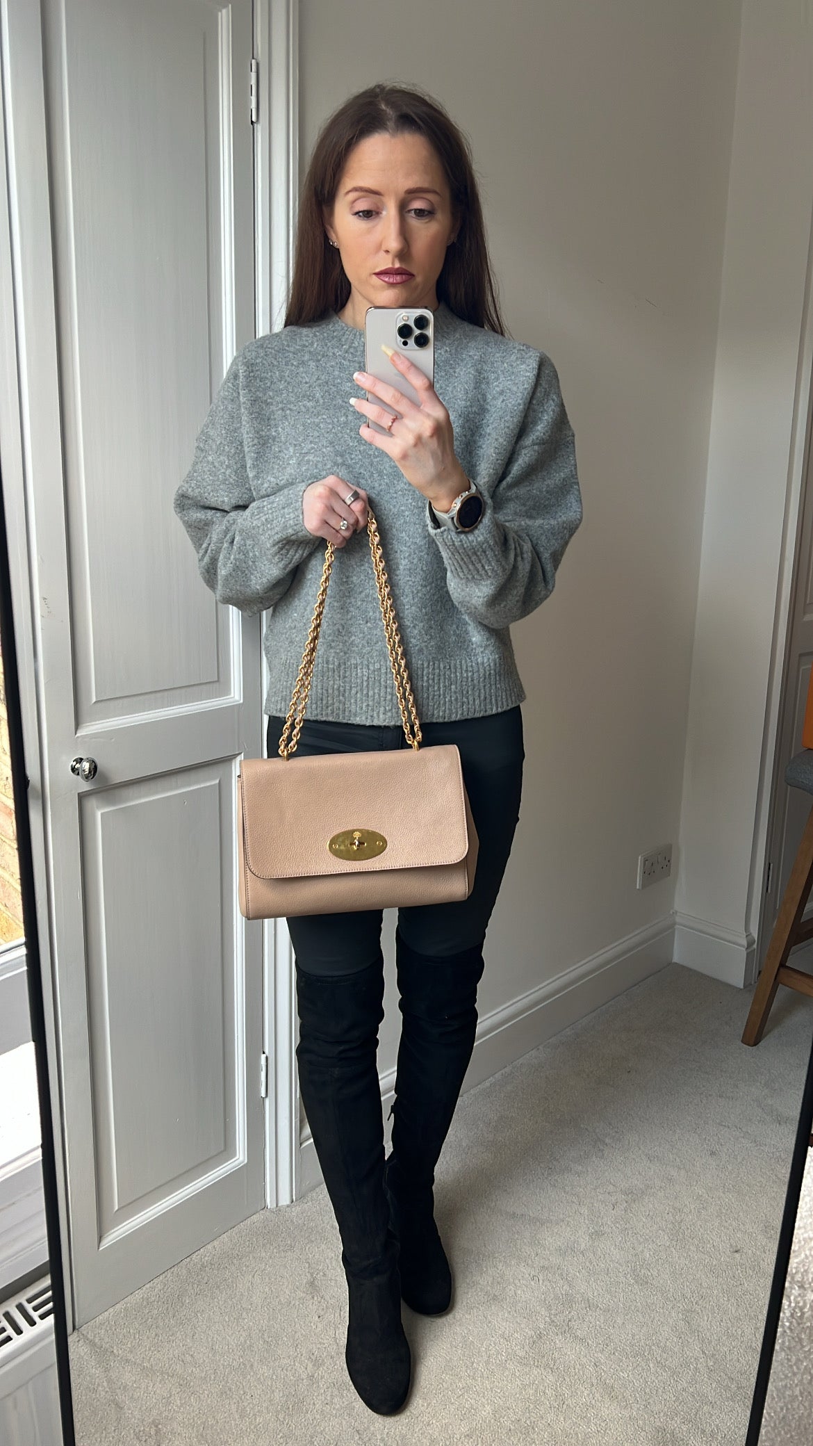 Mulberry Rosewater Medium Lily with Gold Hardware (RRP £995)